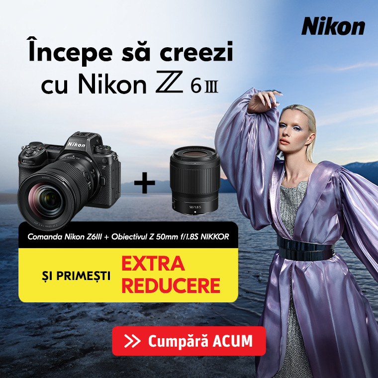 Promotie Comanda Nikon Z6III + Obiectivul Z50mm la EXTRA REDUCERE