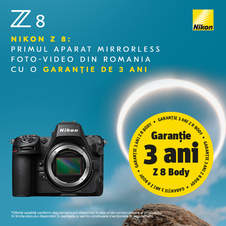 Promotie Nikon Z8: Primul aparat Mirrorless foto-video din Romania cu o garantie de 3 ani!